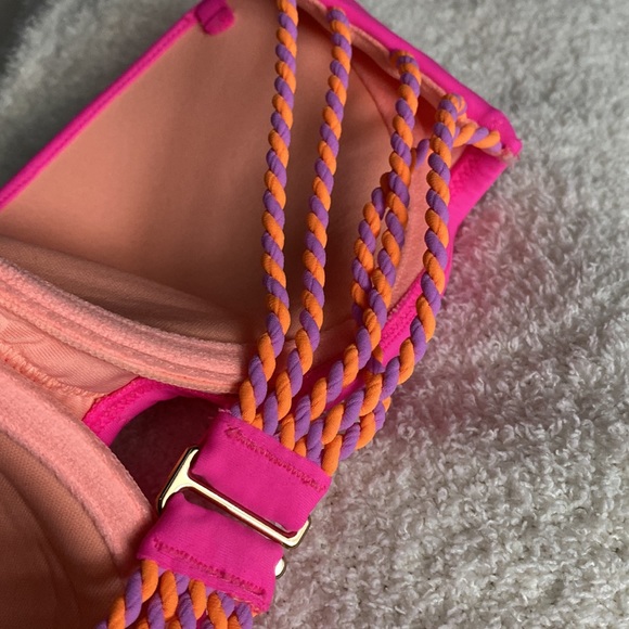 NWOT Victoria Secret strapless push up orange lavender strap bra bikini top - Picture 3 of 5